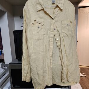 Chico's Light Yellow Button Down Shirt